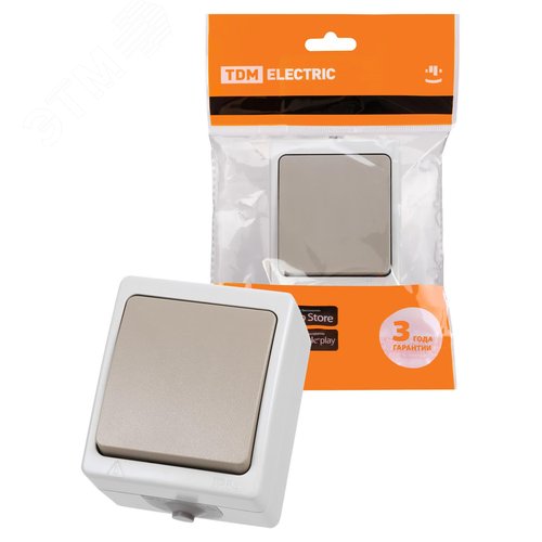 Выключатель одноклавишный открытой установки IP54 10А ''Вуокса''