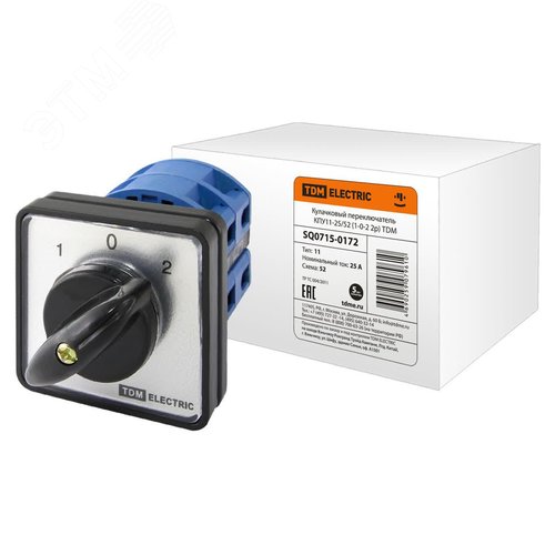 Кулачковый переключатель КПУ11-25/52 (1-0-2 2р) - TDM ELECTRIC