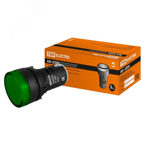 Лампа AD-22DS(LED)матрица d22мм зеленый 230В - TDM ELECTRIC