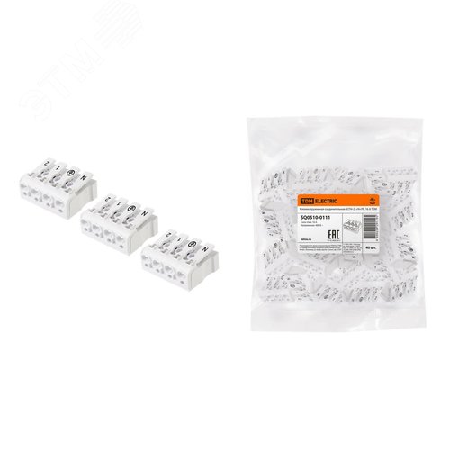 Клемма пружинная соединительная КСП4-2L+N+PE, 16 A TDM - TDM ELECTRIC