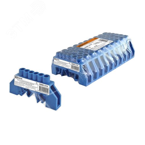 Шина ''N'' нулевая в изоляторе на DIN-рейку 8x12мм 6 групп инд. стикер - TDM ELECTRIC