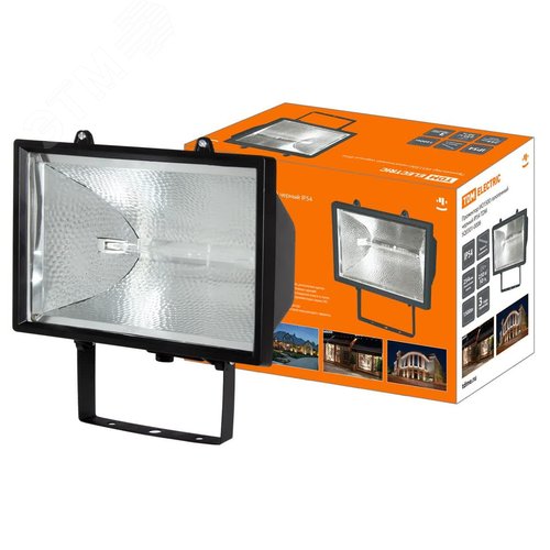 Прожектор ИО1500 галогенный черный IP54 - TDM ELECTRIC