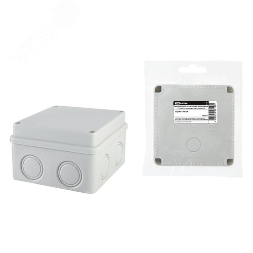 Распаячная коробка ОП 110х110х70мм крышка на винтах IP55 8вх. без гермовводов инд. штрихкод TDM