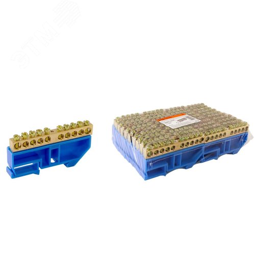 Шина ''N'' нулевая с изолятором на DIN-рейку 8x12мм стойка большая 10 групп