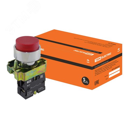 Кнопка BL41 без подсветки красный 1зTDM - TDM ELECTRIC