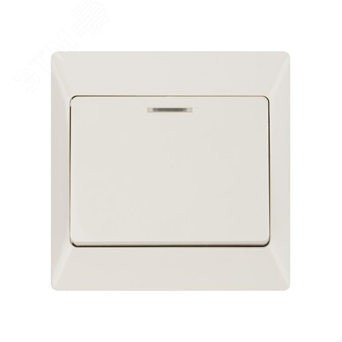 "Выключатель 1 кл. с подсветкой 10А сл. кость ""Ильмень"" TDM" 4