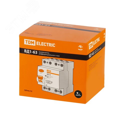 Устройство защитного отключения ВД1-63 четырехполюсное 63А 30мА 7