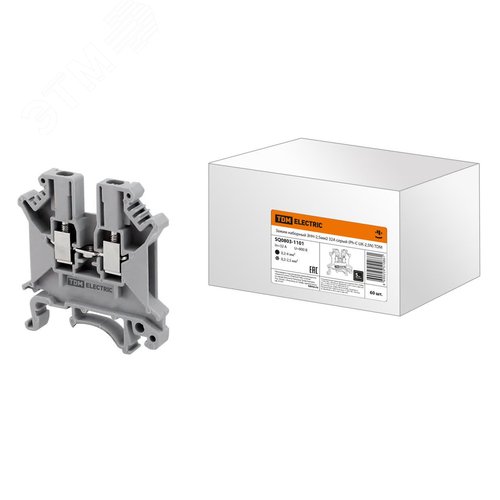 Зажим наборный ЗНН-2.5мм2 32А серый (Ph-C UK-2.5N) TDM - TDM ELECTRIC
