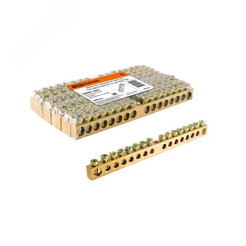 Шина N нулевая 8х12мм 16/1 (16 групп/крепеж по центру) TDM