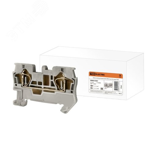 Зажим клеммный безвинтовой (ЗКБ) 6 мм2 52А серый - TDM ELECTRIC