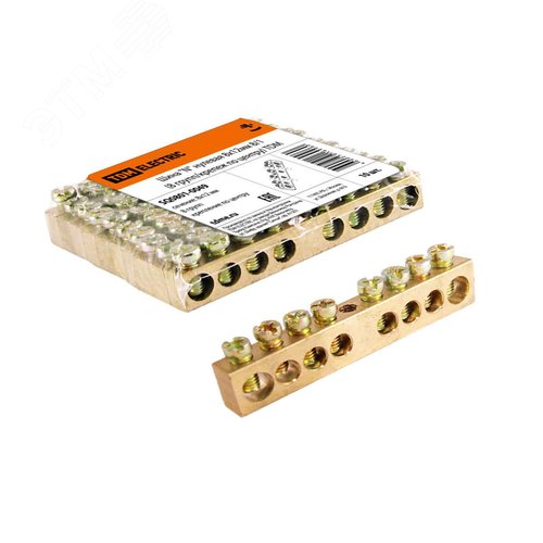 Шина N нулевая 8х12мм  8/1 (8 групп/крепеж по центру) TDM