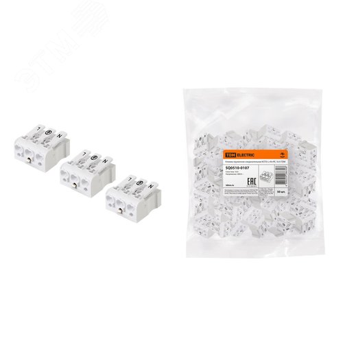 Клемма пружинная соединительная КСП3-L+N+PE, 16 A - TDM ELECTRIC