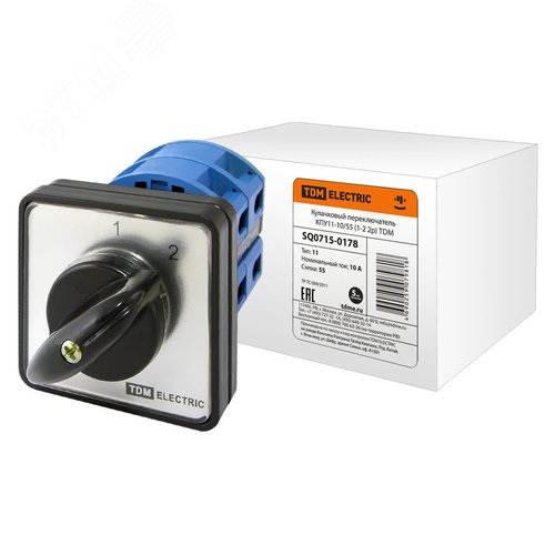 Кулачковый переключатель КПУ11-10/55 (1-2 2р) (SQ0715-0178) - TDM ELECTRIC