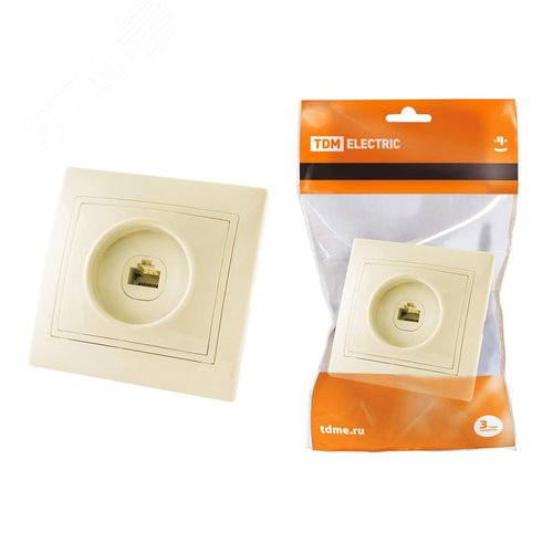 Розетка телефонная RJ11  сл. кость Таймыр TDM