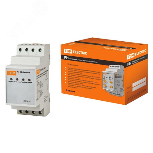 Реле напряжения трехфазное серии РН 02-3х400В (SQ1504-0007) - TDM ELECTRIC