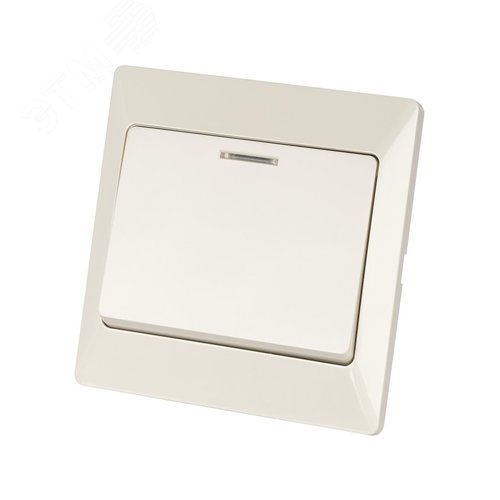 "Выключатель 1 кл. с подсветкой 10А сл. кость ""Ильмень"" TDM" 5