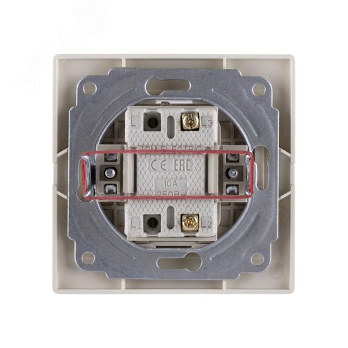 Выключатель 1 кл. с подсветкой 10А (основание керамика) сл. кость Таймыр TDM 6