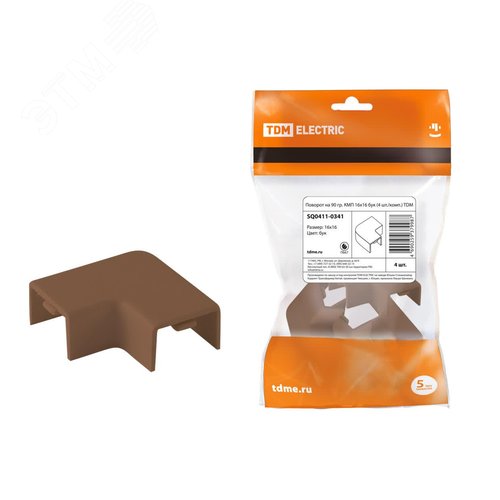 Поворот на 90 гр. КМП 16х16 бук 4 шт./комп. TDM