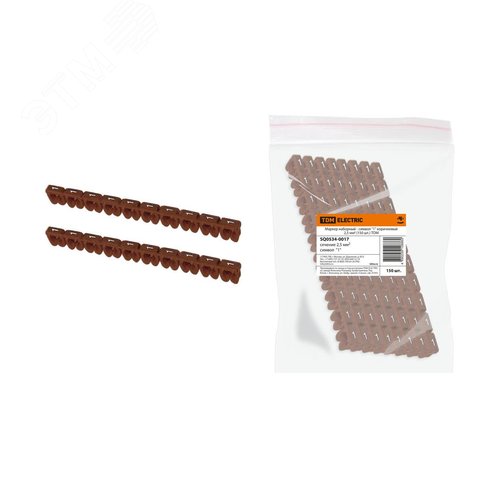 Маркер наборный - символ ''1'' коричневый 2,5 мм2 (150 шт)