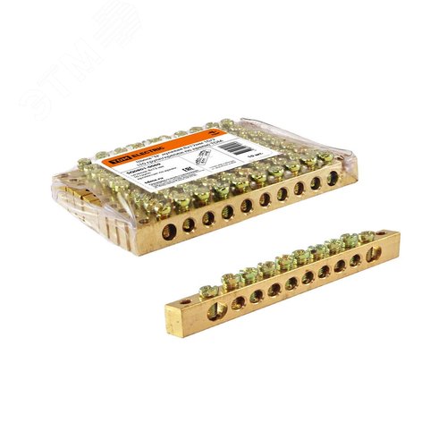 Шина N нулевая 8x12мм 10/2 (10 групп/крепеж по краям) TDM - TDM ELECTRIC