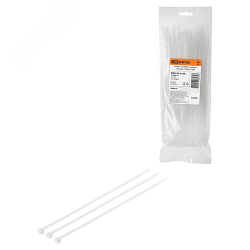 Хомут 7,6х500мм нейлон (белый) (100шт)