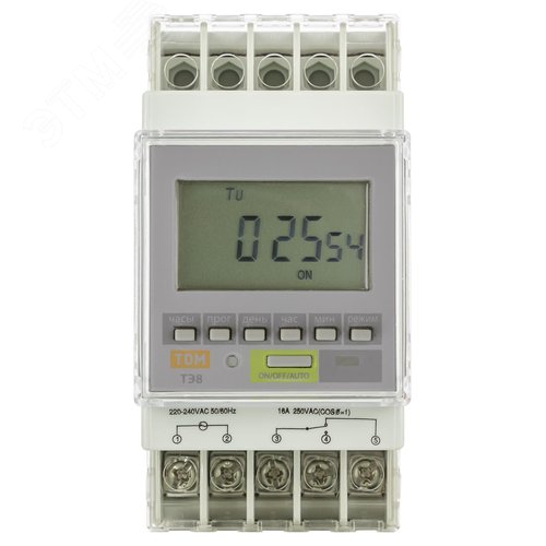Таймер электронный на DIN-рейку ТЭ8A-1мин/7дн-8on/off-16А-DIN - фото 6