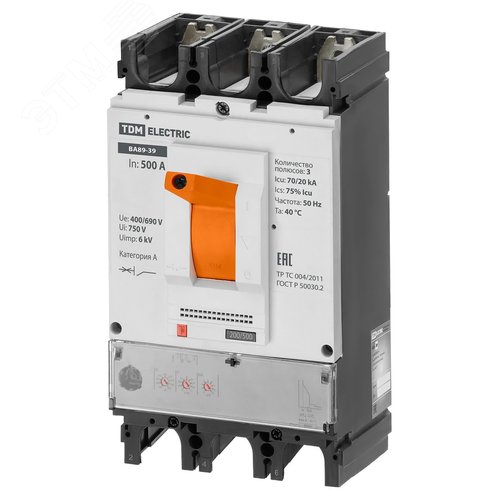 ВА89-39 3Р 500А 70кА TDM 6