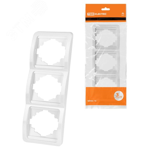 Рамка 3-ая вертикальная белая  Валдай