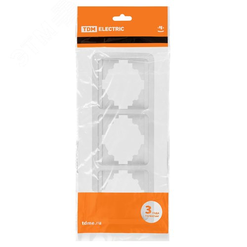 Рамка 3-ая горизонтальная белая  Валдай 4