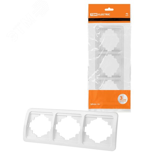 Рамка 3-ая горизонтальная белая  Валдай