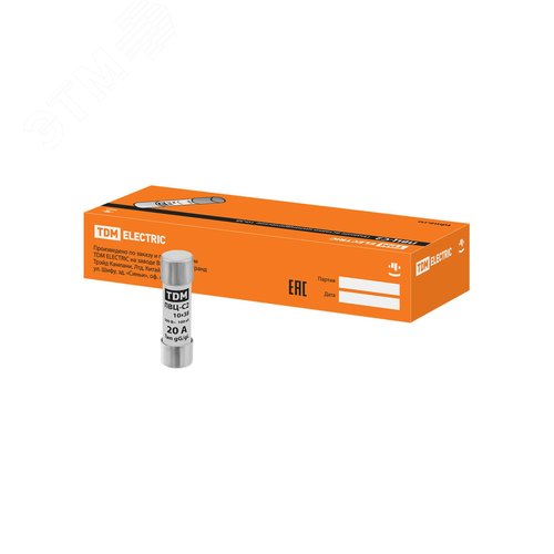 Плавкая вставка ПВЦ-С2 10х38 20А - TDM ELECTRIC