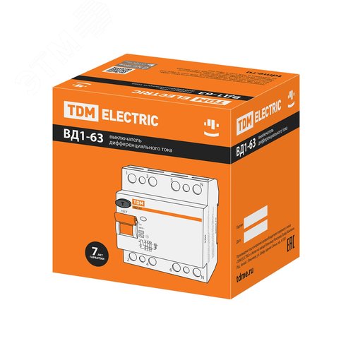 Устройство защитного отключения ВД1-63 четырехполюсное 80А 30мА 4