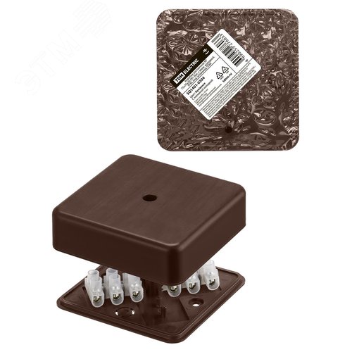 Коробка распаячная КР 75х75х20 ОП бук с клем. колодкой IP40 инд. штрихкод TDM