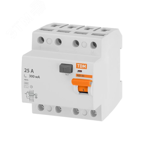 Устройство защитного отключения ВД1-63 четырехполюсное 25А 10мА 7