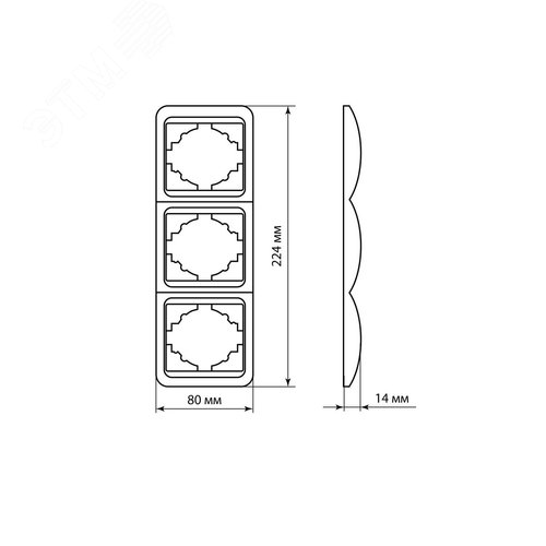 Рамка 3-ая вертикальная белая  Валдай 6
