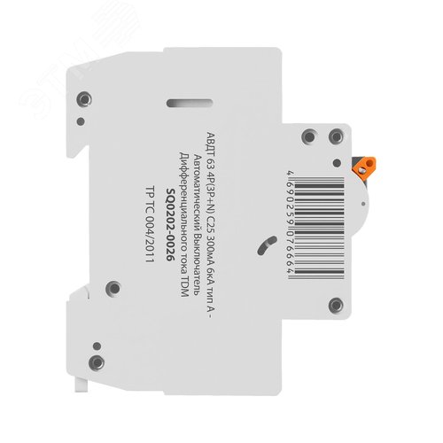 Выключатель автоматический дифференциального тока - АВДТ 63 четырехполюсный C25 300мА 4