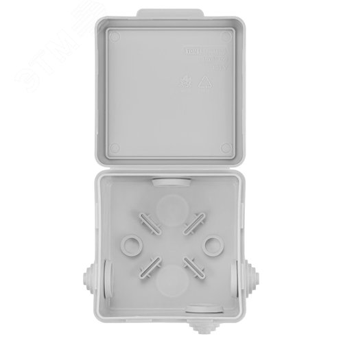 Распаячная коробка ОП 80х80х50мм крышка IP54 7вх. инд. штрихкод TDM - фото 4