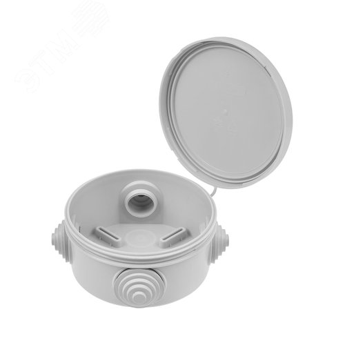 Распаячная коробка ОП D85х40мм крышка IP54 4вх.  инд. штрихкод TDM - фото 6