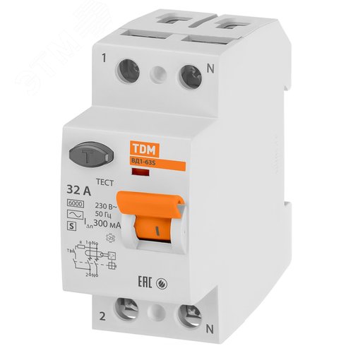 Устройство защитного отключения ВД1-63S двухполюсный 32А 300мА 2