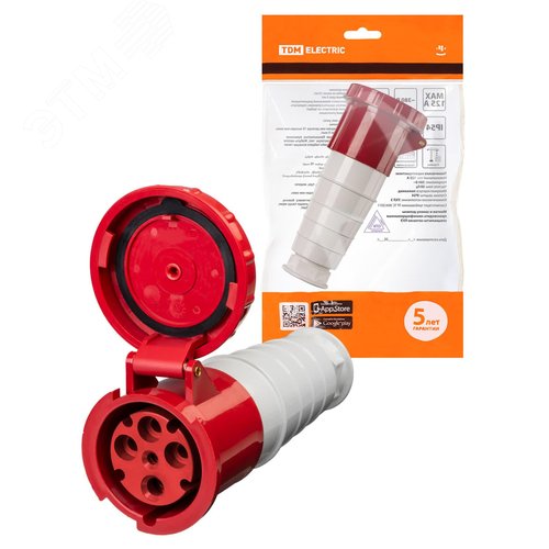 Розетка 234 переносная 3Р+РЕ 63А 380В IP54 TDM - TDM ELECTRIC