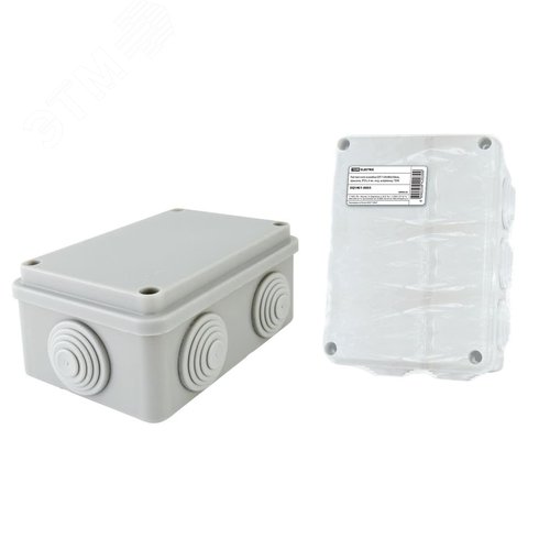 Распаячная коробка ОП 120х80х50мм крышка IP55 6 вх. инд. штрихкод TDM - TDM ELECTRIC