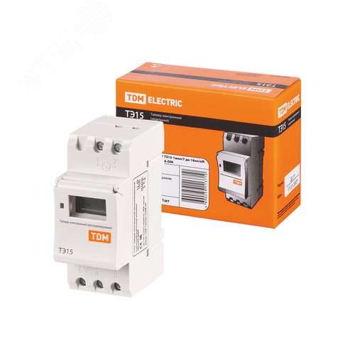 Таймер электронный на DIN-рейку ТЭ15-1мин/7дн-16on/off-16А-DIN - TDM ELECTRIC