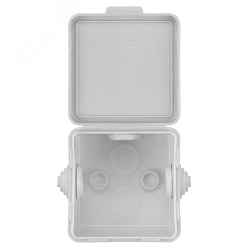 Распаячная коробка ОП 65х65х50мм крышка IP54 4вх. инд. штрихкод TDM - фото 2