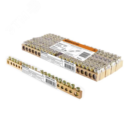 Шина ''N'' нулевая 6х9мм 20/2 (20 групп/крепеж по краям) инд. стикер