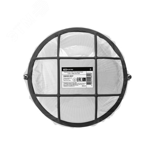Светильник НПБ1102 черный/круг с решеткой 100Вт IP54 (SQ0303-0027) - фото 3