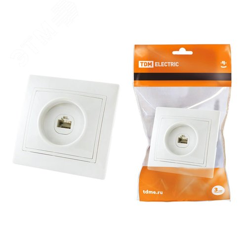 Розетка телефонная RJ11  белая Таймыр TDM