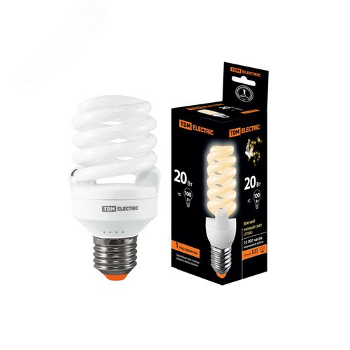 Лампа энергосберегающая КЛЛ-FSТ2-20 Вт-2700 К-Е27 (50х107 мм) - TDM ELECTRIC