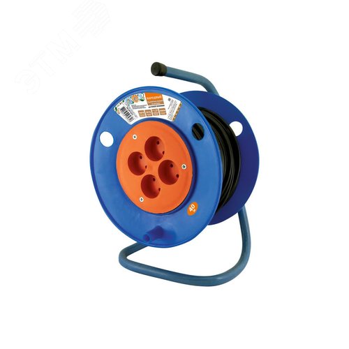 Удлинитель на катушке силовой народный 4 гнезда ПВС 3500 Вт с/з 40м