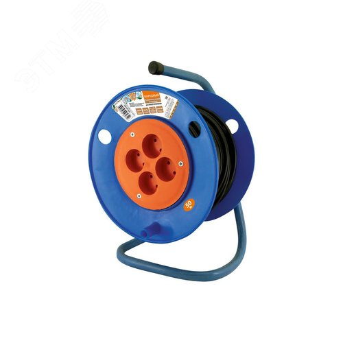 Удлинитель на катушке силовой народный 4 гнезда ПВС 3500 Вт с/з 50м