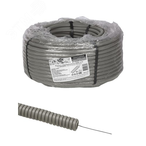 Труба гофр.ПВХ d 16 с зондом 100 м легкая народная